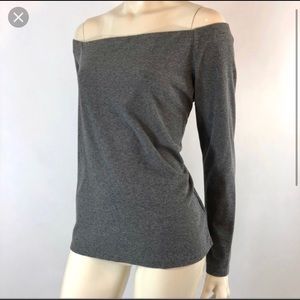 H&M off the shoulder long sleeve grey shirt